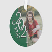 Klasse 2021 Blau und Silber mit Foto Ornament (Vorderseite)