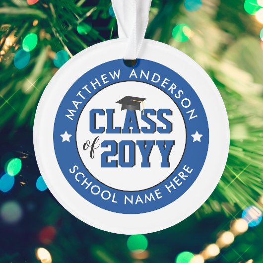 Klasse 2021 Elegant Blue Graduate Abschluss Ornament