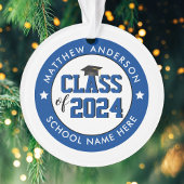 Klasse 2021 Elegant Blue Graduate Abschluss Ornament
