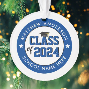 Klasse 2021 Elegant Blue Graduate Abschluss Ornament