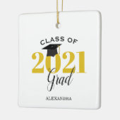 Klasse 2021 Graduate Modern Gold and Black Keramikornament (Links)