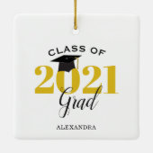 Klasse 2021 Graduate Modern Gold and Black Keramikornament (Rückseite)