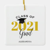 Klasse 2021 Graduate Modern Gold and Black Keramikornament (Vorderseite)