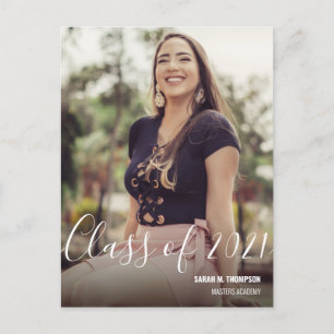 Klasse 2021 Name des Fotos für weibliche Hochschul Ankündigungspostkarte