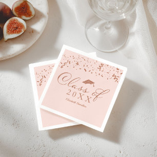 Klasse 2021 Roségoldfolie Abschlussfeier Rosa Serviette