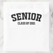 Klasse 2021, Senior Gifts, Senior 2021 Rechteckiger Aufkleber (Tasche)