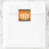 Klasse 2022 Abschluss Name and School Square St Quadratischer Aufkleber (Tasche)
