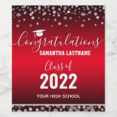 Klasse 2022 Abschluss Name and School Wine Labe Weinetikett (Einzelnes Label)