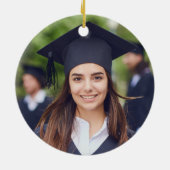 Klasse 2022 Abschluss Pink Gold Glitzer Foto Keramik Ornament (Hinten)