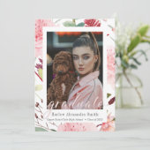 Klasse 2022 Blush Floral 2 Foto Abschluss Ankündigung (Stehend Vorderseite)