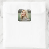 Klasse 2022 Foto Abschluss Square Quadratischer Aufkleber (Tasche)