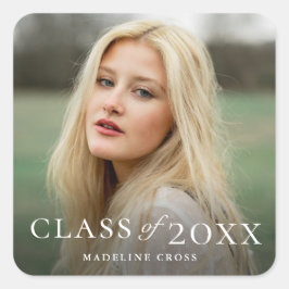 Klasse 2022 Foto Abschluss Square Quadratischer Aufkleber
