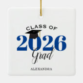 Klasse 2022 Graduate Modern Dark Blue Keramikornament (Rückseite)