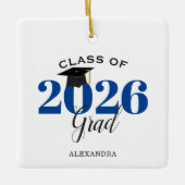 Klasse 2022 Graduate Modern Dark Blue Keramikornament (Vorderseite)