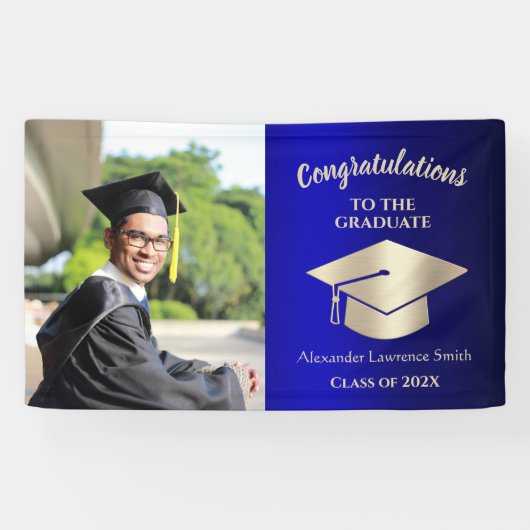 Klasse 2022 Herzlichen Glückwunsch Graduate Blue G Banner (Horizontal)