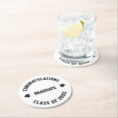 Klasse 2022 individuelle Name Abschluss Jahr Runder Pappuntersetzer (Vor Ort)