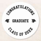 Klasse 2022 individuelle Name Abschluss Jahr Runder Pappuntersetzer (Vorderseite)