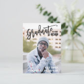 Klasse 2022 Moderner Foto-Abschluss für Pinselstri Einladungspostkarte (Stehend Vorderseite)