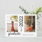 Klasse 2022 | Modernes Abitur - zwei Fotos Einladung (Stehend Vorderseite)