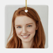 Klasse 2022 Rosa Glitzer Tropfen Foto Abschluss Keramikornament (Rückseite)