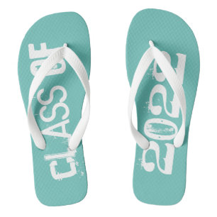 Klasse 2022 Senior Graduate Aquamarin White Badesandalen