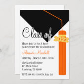 Klasse 2022 Tassel Abschluss Invite (Orange) Einladung (Vorne/Hinten)