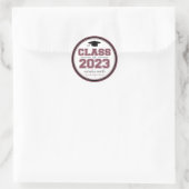 Klasse 2023 Abschluss Gunst (Maroon) Runder Aufkleber (Tasche)