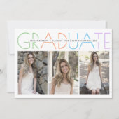 Klasse 2023 Absolvente Abschluss Foto Collage Einladung (Vorderseite)