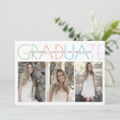 Klasse 2023 Absolvente Abschluss Foto Collage Einladung (Stehend Vorderseite)