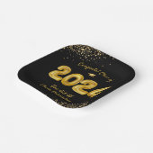 Klasse 2023 Ballon, Black Gold Graduation Party Pappteller (Gewinkelt)