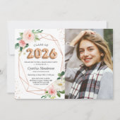 Klasse 2023 Ballon Letters Foto Abschluss Einladung (Vorderseite)