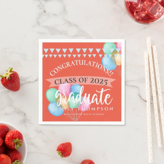 Klasse 2023 Celebration Ballon Graduation Party Serviette (Beispiel)