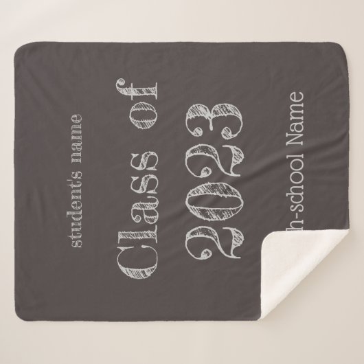 Klasse 2023 - Chalkboard-Stil Sherpadecke (Vorderseite (Horizontal))