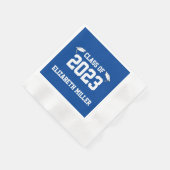 Klasse 2023 Deep Blue und White Abschluss Serviette (Ecke)