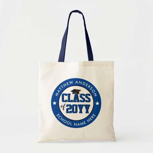 Klasse 2023 Elegant Blue Graduate Abschluss Tragetasche (Vorne)