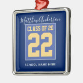 Klasse 2023 Elegant Royal Blue & Gold Abschluss Ornament Aus Metall (Links)