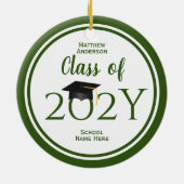 Klasse 2023: Elegante Graduationsstufe Keramik Ornament (Hinten)