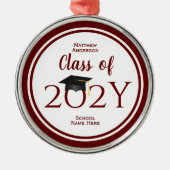 Klasse 2023: Elegante Graduationsstufe Ornament Aus Metall (Vorne)