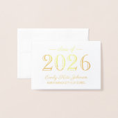 Klasse 2023 Eleganter Abschluss Danke Gold Folienkarte (Vorderseite mit Umschlag)