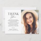 Klasse 2023 Eleganter Foto Uni-Abschluss Dankeskarte (Vorderseite)