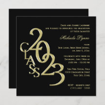 Klasse 2023 Elegantes Gold und Schwarz