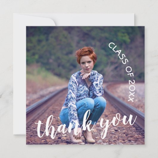 Klasse 2023 Foto Abschluss Vielen Dank Dankeskarte (Vorderseite)