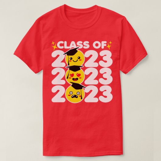Klasse 2023 Funny Kawaii Faces T-Shirt (Design vorne)
