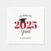 Klasse 2023 Graduate Modern Red Serviette (Vorderseite)