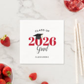 Klasse 2023 Graduate Modern Red Serviette (Beispiel)