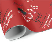 Klasse 2023 Graduate Red Geschenkpapier (Rolleneckpunkt)