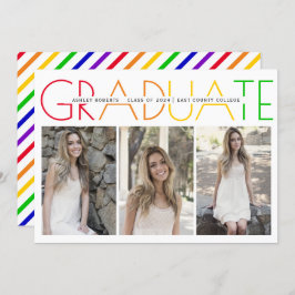 Klasse 2023 Graduate Regenbogen Foto Collage Einladung