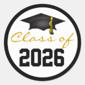 Klasse 2023 Graduationsstufe Runder Aufkleber (Vorderseite)