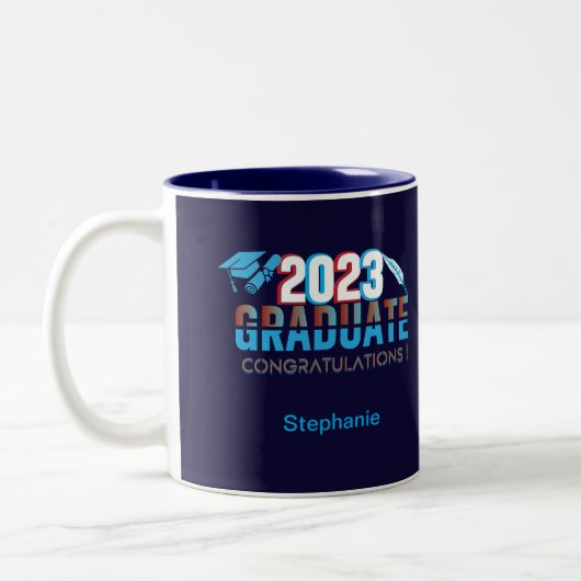 Klasse 2023-Graduiertendesign Zweifarbige Tasse (Links)