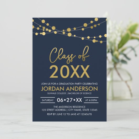 Klasse 2023 Graduierungsparty Einladung (Stehend Vorderseite)